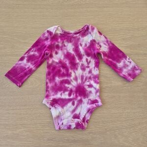 Infant 12 Months Pink Tie-Dye Kids One Piece